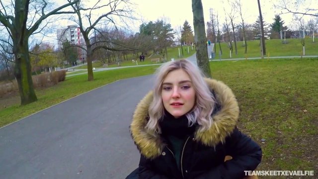 Превью Секс - агент очень хитро развел симпатичную блондинку на отсос на лавочке № 35865